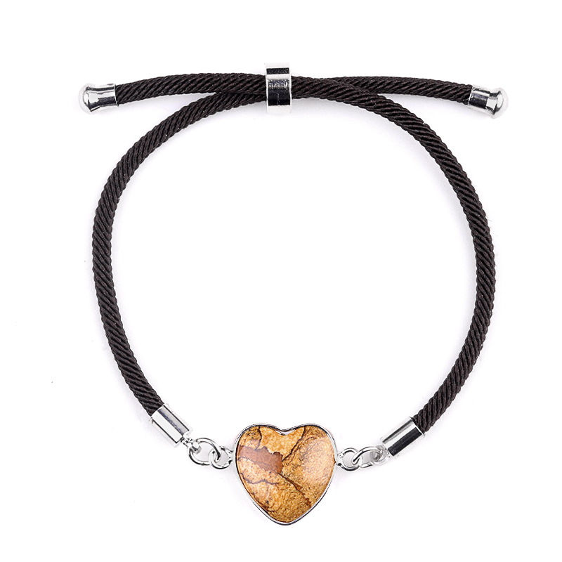15mm Heart Wrapped Gold Connector Charms  Adjustable Stone Bracelet