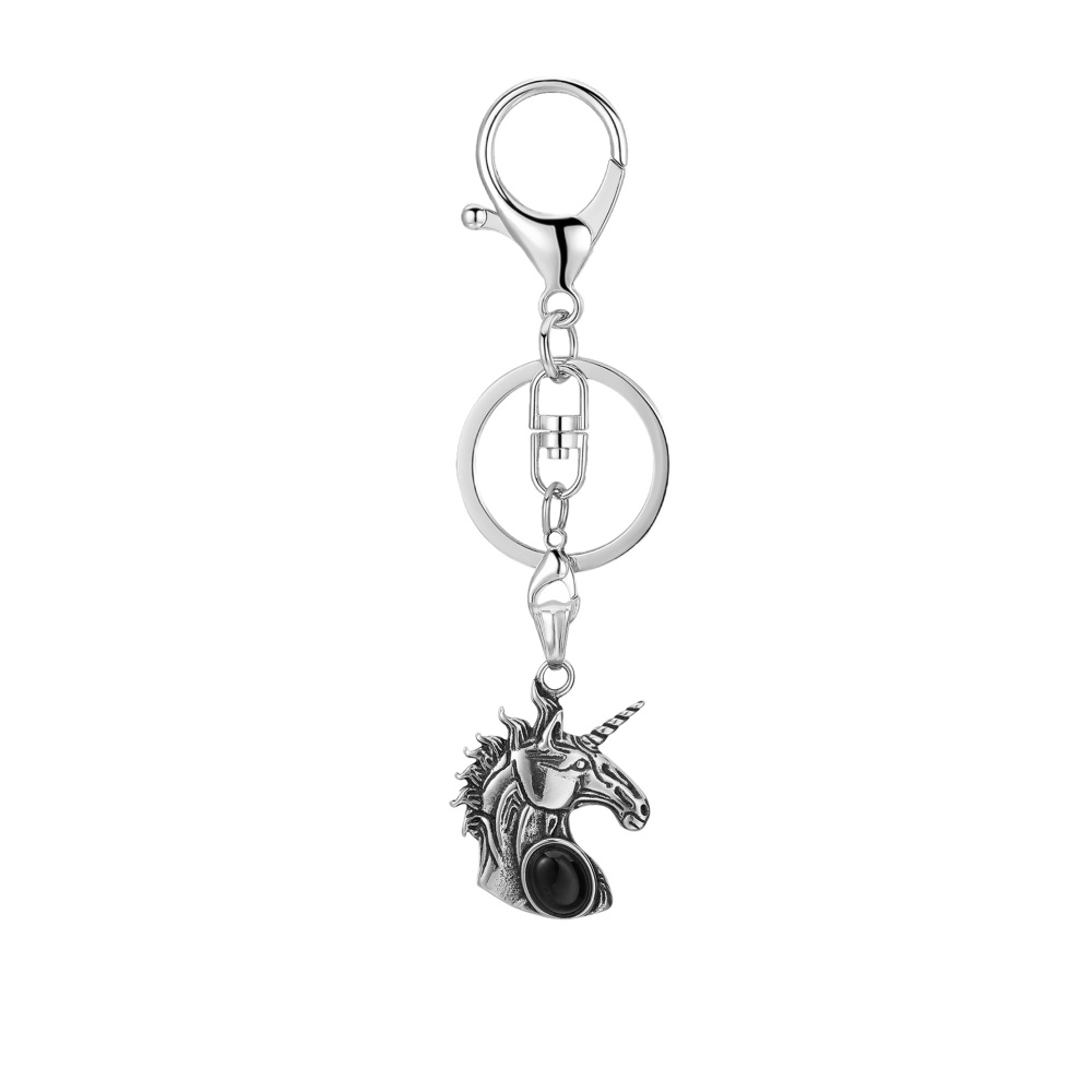 Red Jasper Gemstone Cabs Steel Stainless Unicorn Pendant for Making Jewelry