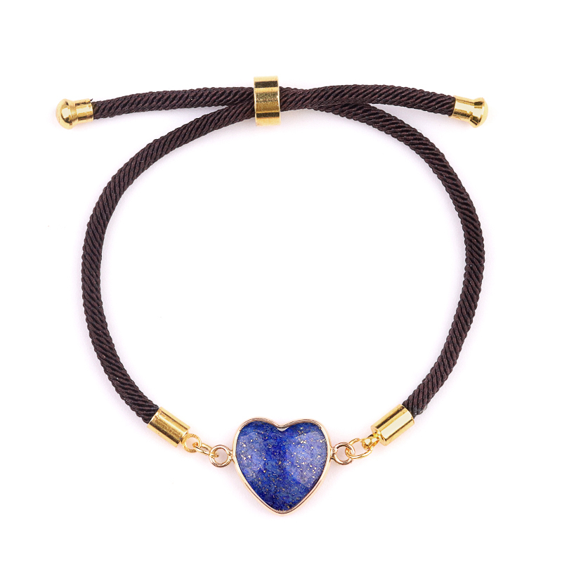 15mm Heart Wrapped Gold Connector Charms  Adjustable Stone Bracelet