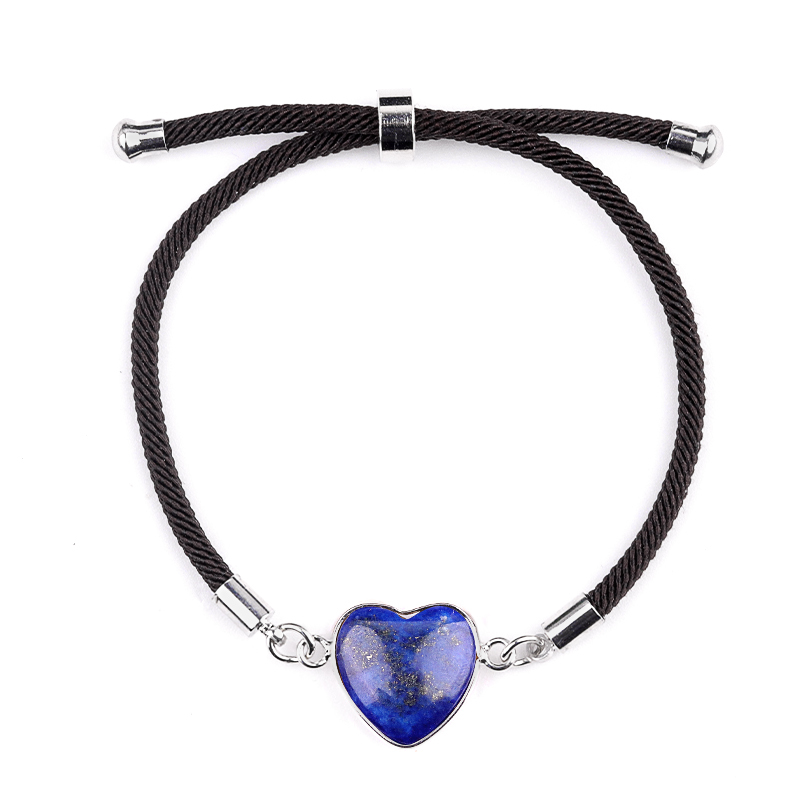 15mm Heart Wrapped Gold Connector Charms  Adjustable Stone Bracelet