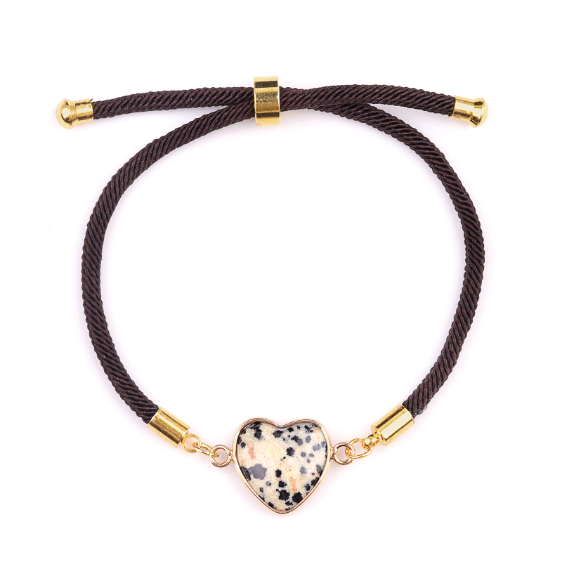 15mm Heart Wrapped Gold Connector Charms  Adjustable Stone Bracelet