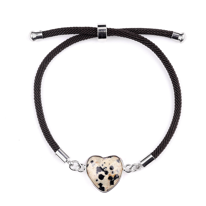 15mm Heart Wrapped Gold Connector Charms  Adjustable Stone Bracelet