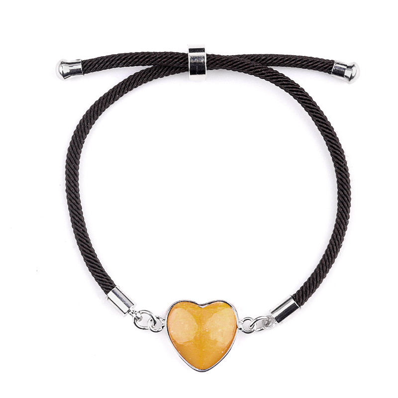 15mm Heart Wrapped Gold Connector Charms  Adjustable Stone Bracelet