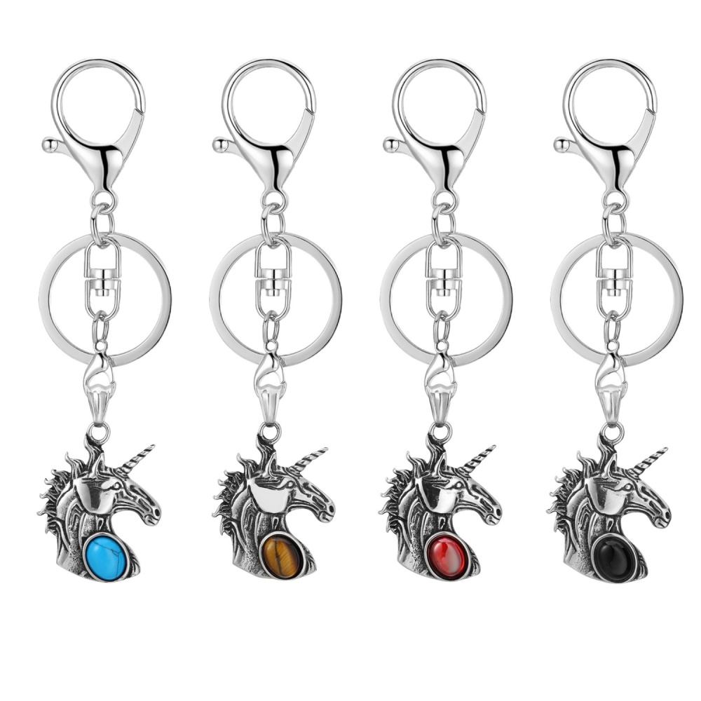 Red Jasper Gemstone Cabs Steel Stainless Unicorn Pendant for Making Jewelry