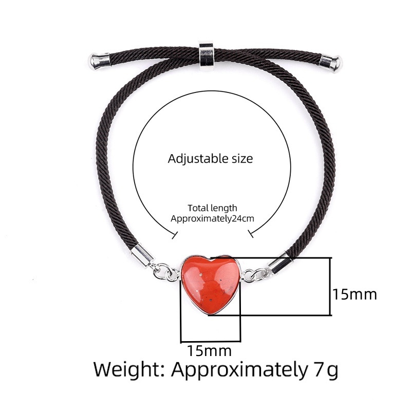 15mm Heart Wrapped Gold Connector Charms  Adjustable Stone Bracelet