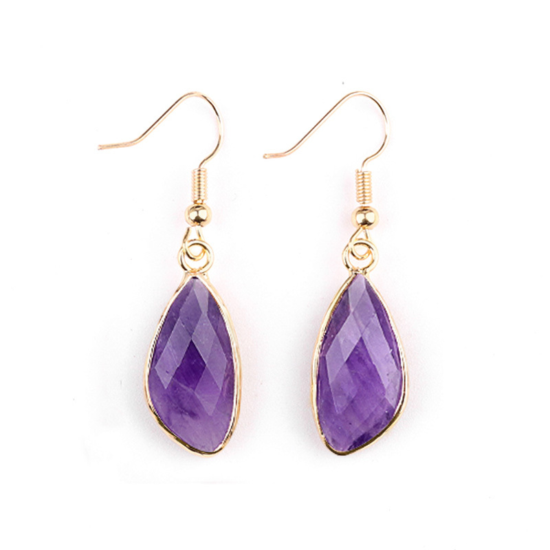 Natural Faceted Teardrop Gold Stone Pendant Charms for Making Jewelry
