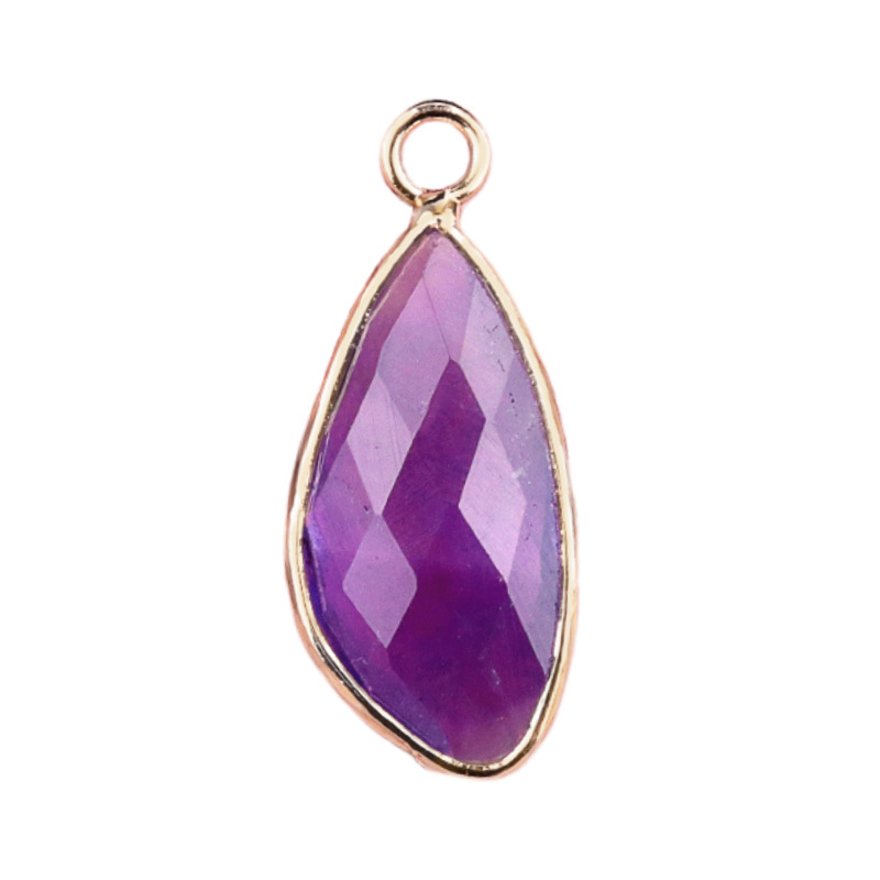 Natural Faceted Teardrop Gold Stone Pendant Charms for Making Jewelry