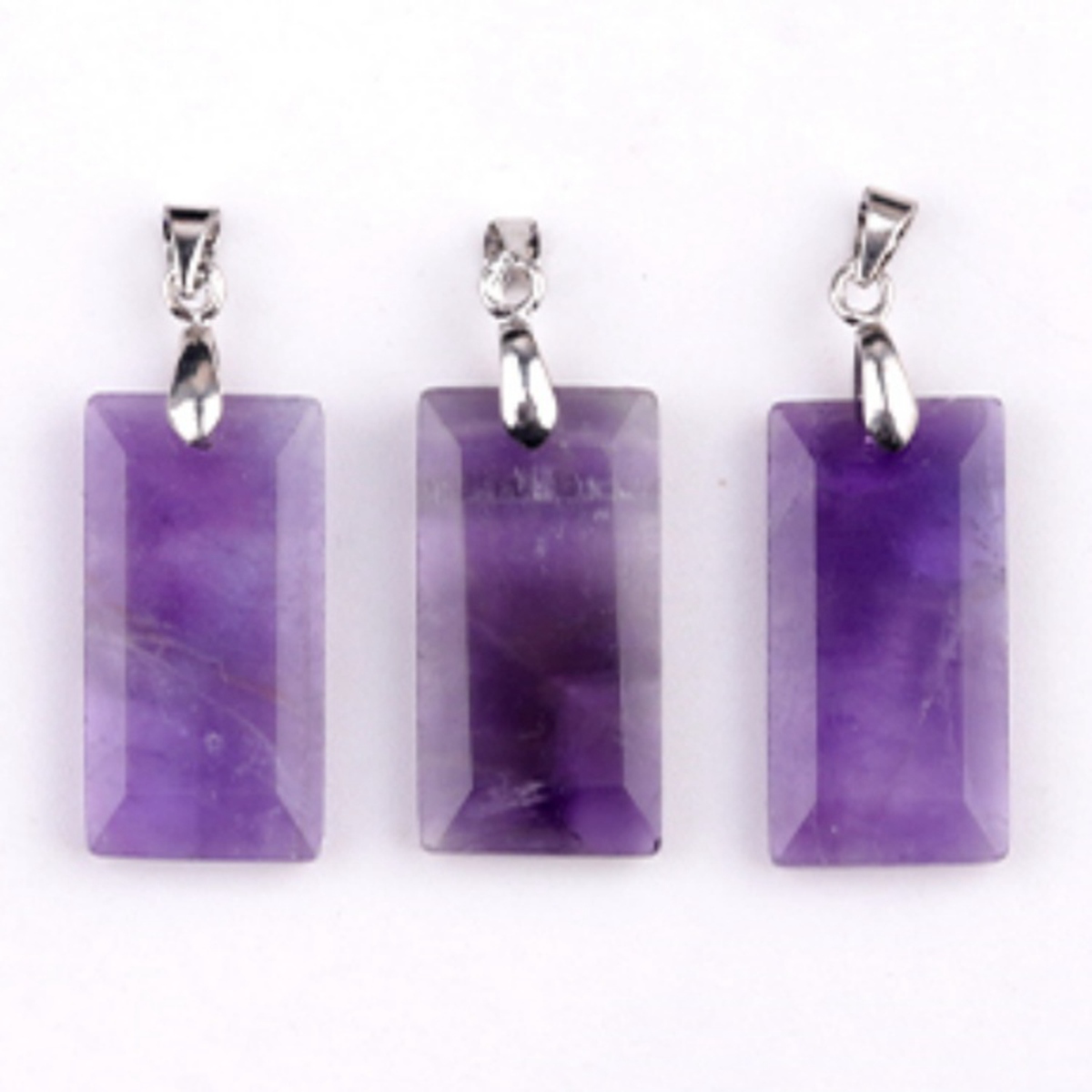Natural Faceted Rectangle Stone Pendant for Making Jewelry Necklace Earrings