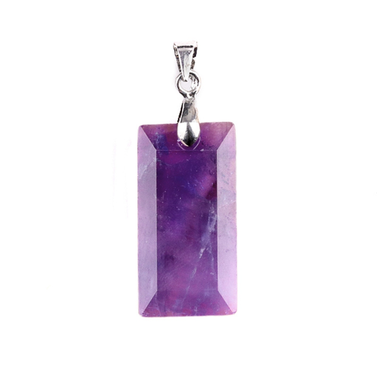 Natural Faceted Rectangle Stone Pendant for Making Jewelry Necklace Earrings
