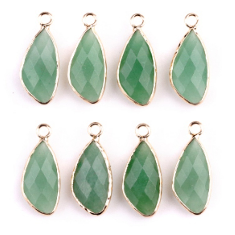 Natural Faceted Teardrop Gold Stone Pendant Charms for Making Jewelry