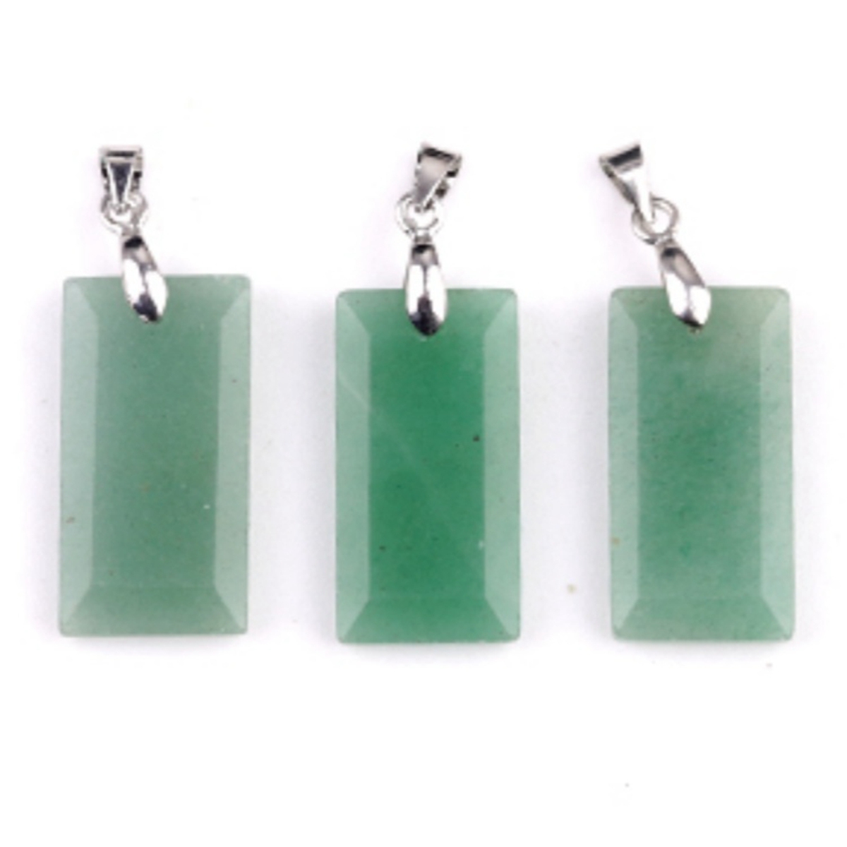 Natural Faceted Rectangle Stone Pendant for Making Jewelry Necklace Earrings