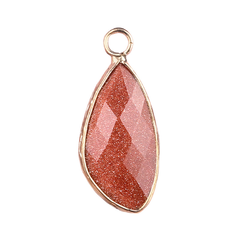 Natural Faceted Teardrop Gold Stone Pendant Charms for Making Jewelry