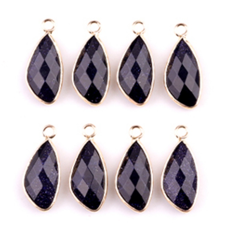 Natural Faceted Teardrop Gold Stone Pendant Charms for Making Jewelry