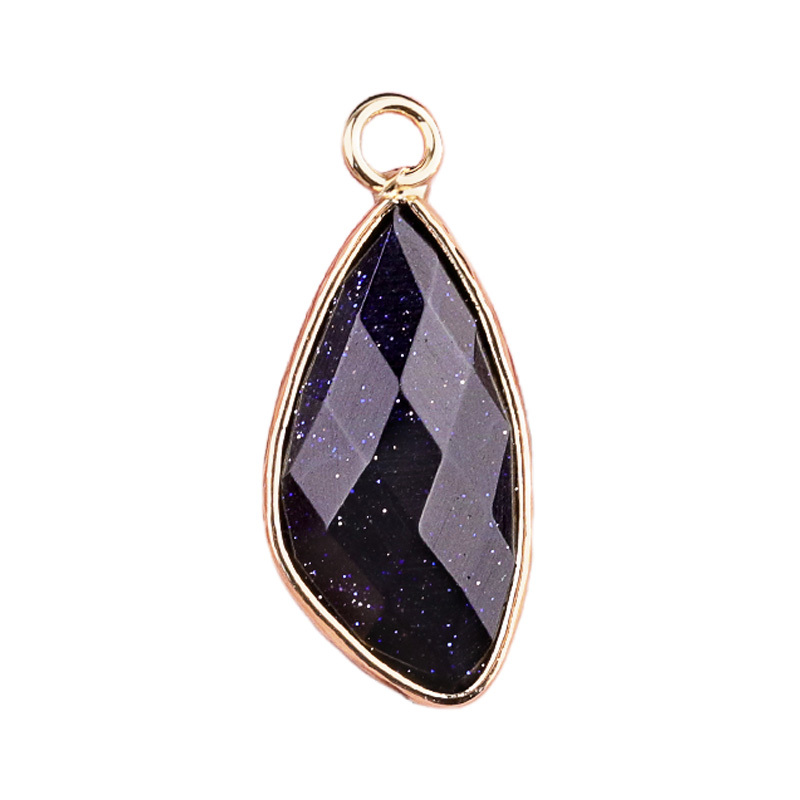 Natural Faceted Teardrop Gold Stone Pendant Charms for Making Jewelry