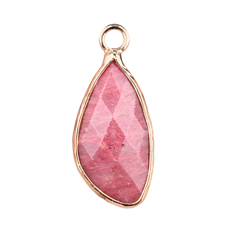 Natural Faceted Teardrop Gold Stone Pendant Charms for Making Jewelry