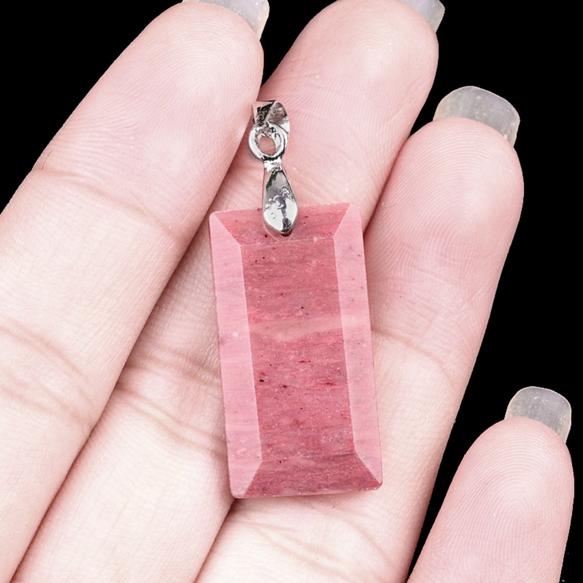 Natural Faceted Rectangle Stone Pendant for Making Jewelry Necklace Earrings