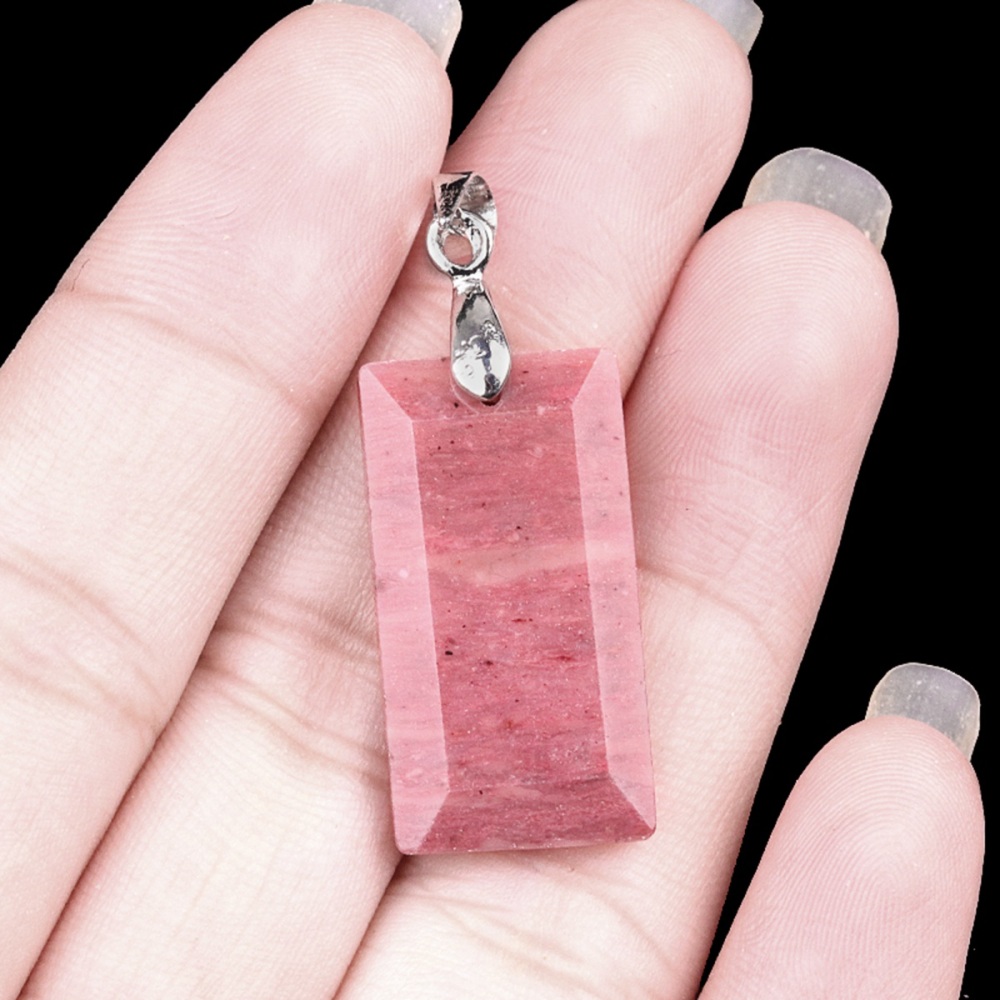 Natural Faceted Rectangle Stone Pendant for Making Jewelry Necklace Earrings