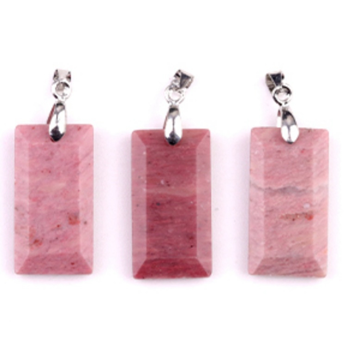 Natural Faceted Rectangle Stone Pendant for Making Jewelry Necklace Earrings