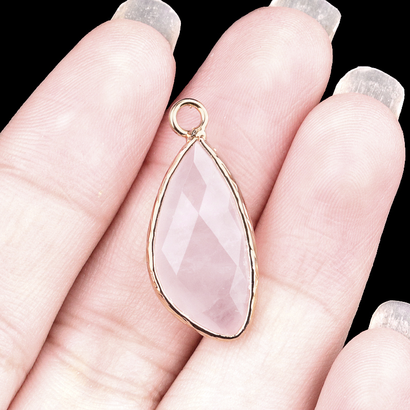Natural Faceted Teardrop Gold Stone Pendant Charms for Making Jewelry