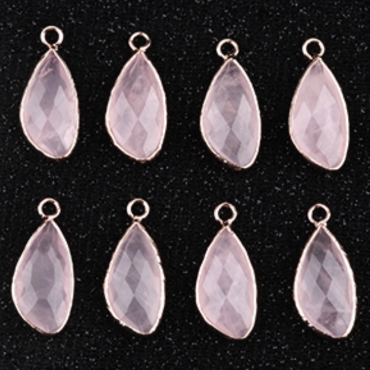 Natural Faceted Teardrop Gold Stone Pendant Charms for Making Jewelry