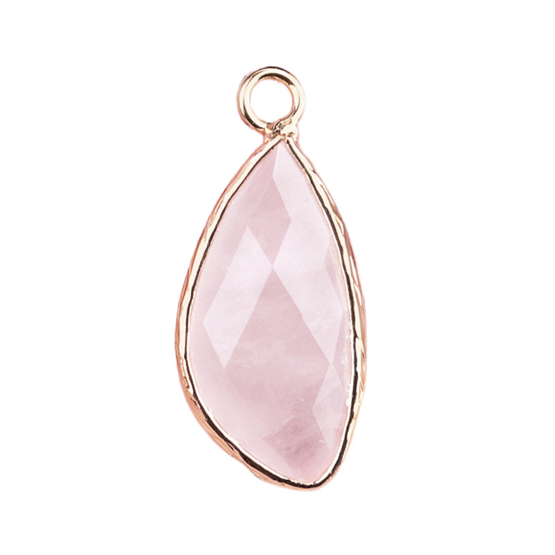 Natural Faceted Teardrop Gold Stone Pendant Charms for Making Jewelry