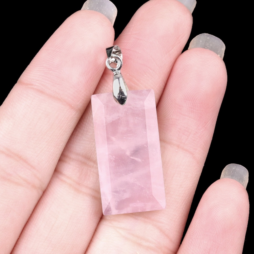 Natural Faceted Rectangle Stone Pendant for Making Jewelry Necklace Earrings