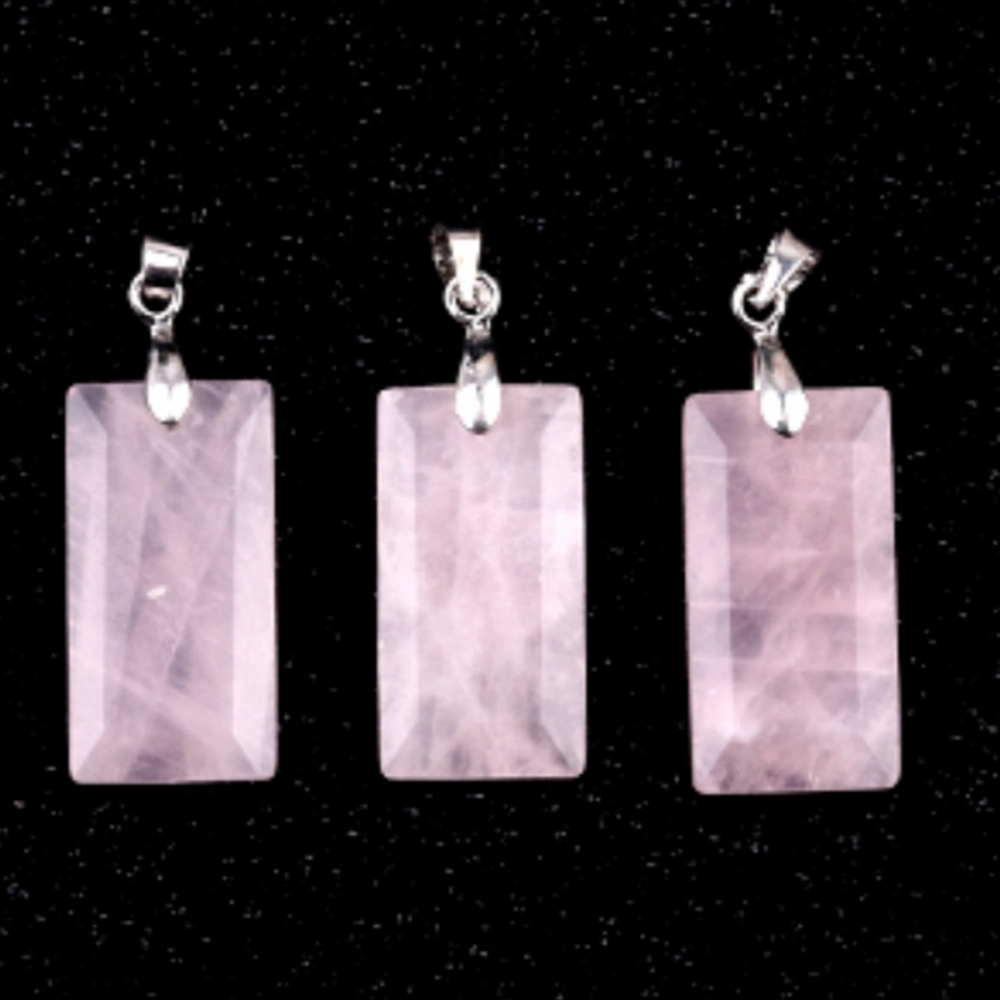 Natural Faceted Rectangle Stone Pendant for Making Jewelry Necklace Earrings
