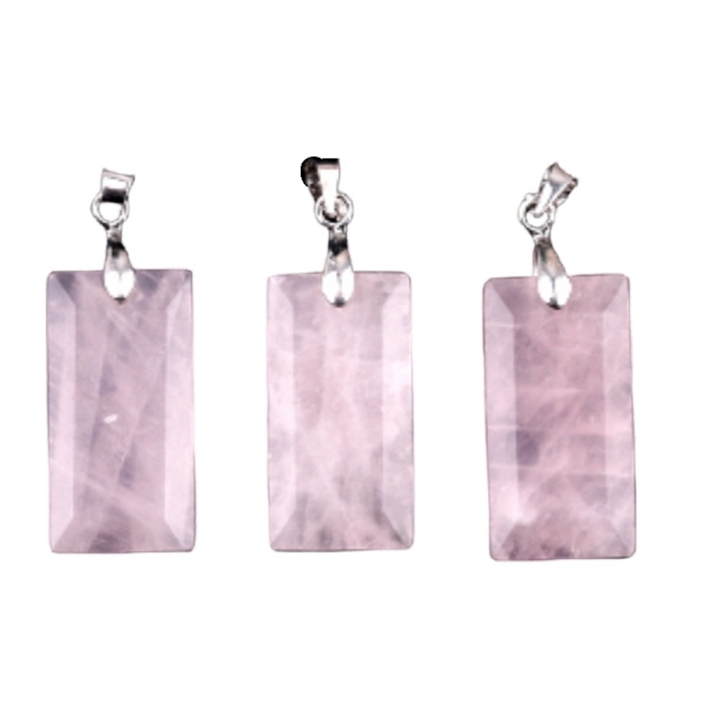 Natural Faceted Rectangle Stone Pendant for Making Jewelry Necklace Earrings