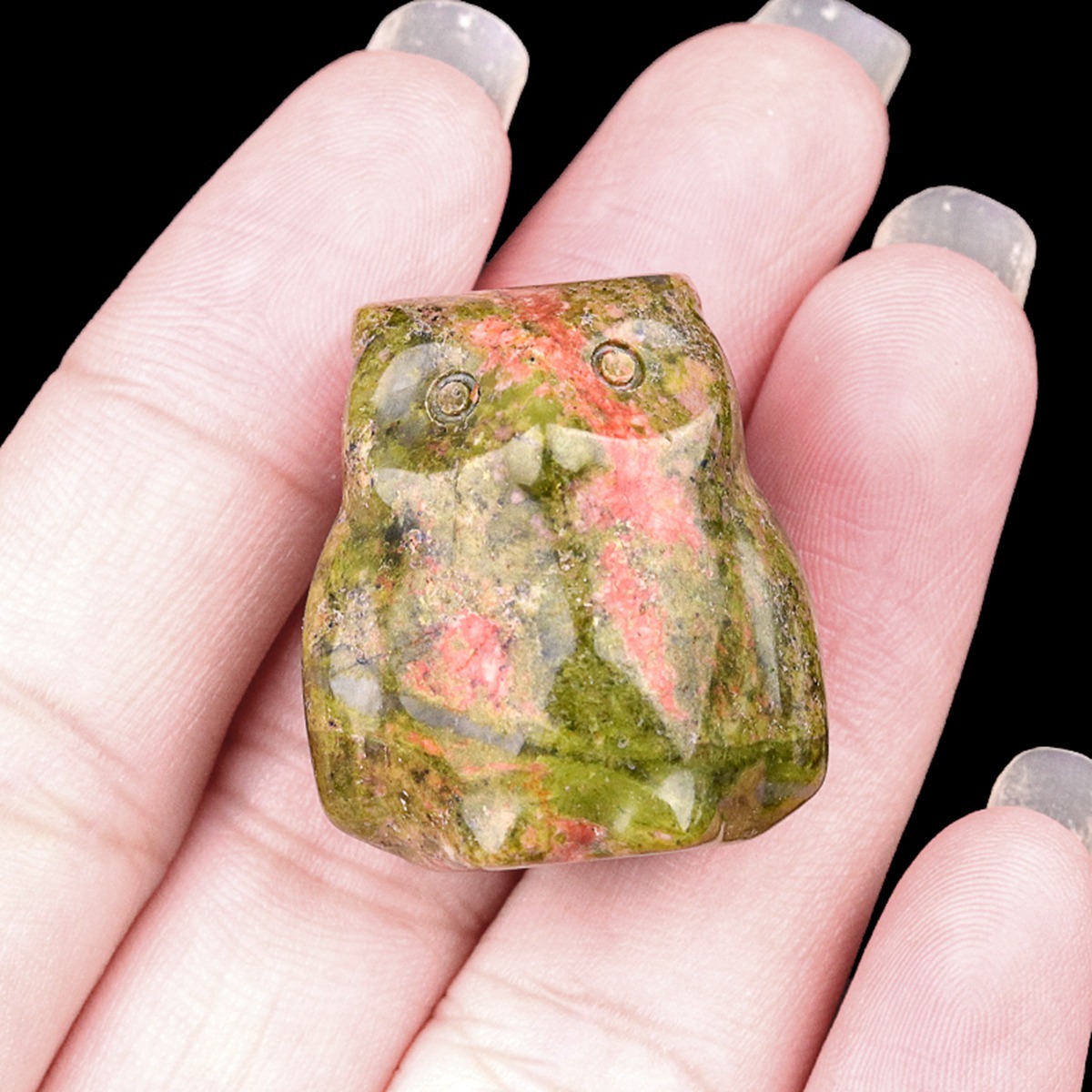 Handmade Craved 1.0Inch Gemstone Owl for Home & Office Decoration