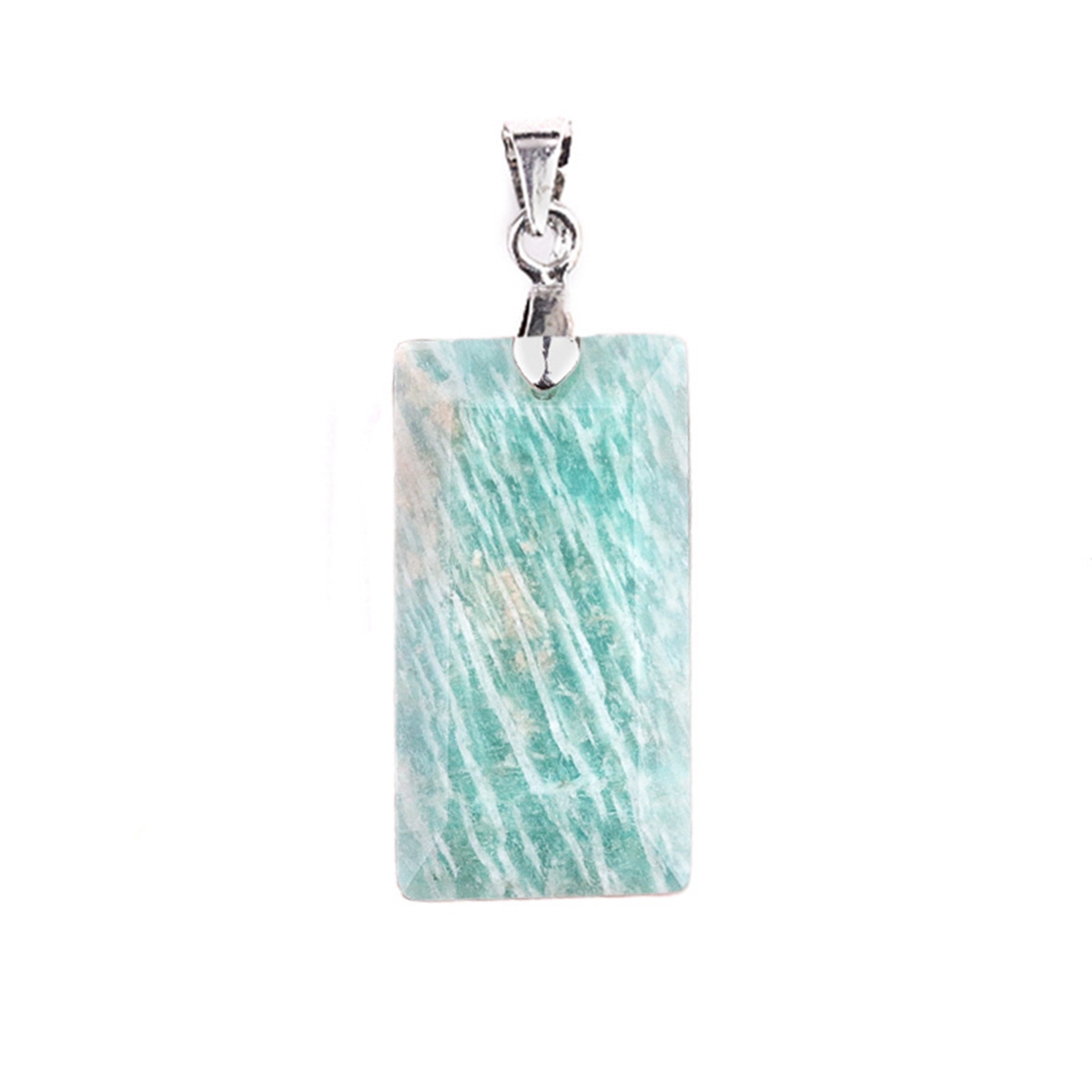 Natural Faceted Rectangle Stone Pendant for Making Jewelry Necklace Earrings