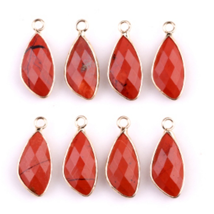 Natural Faceted Teardrop Gold Stone Pendant Charms for Making Jewelry