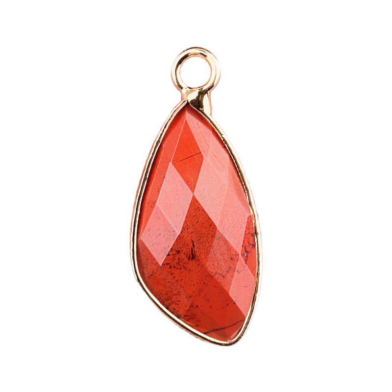 Natural Faceted Teardrop Gold Stone Pendant Charms for Making Jewelry