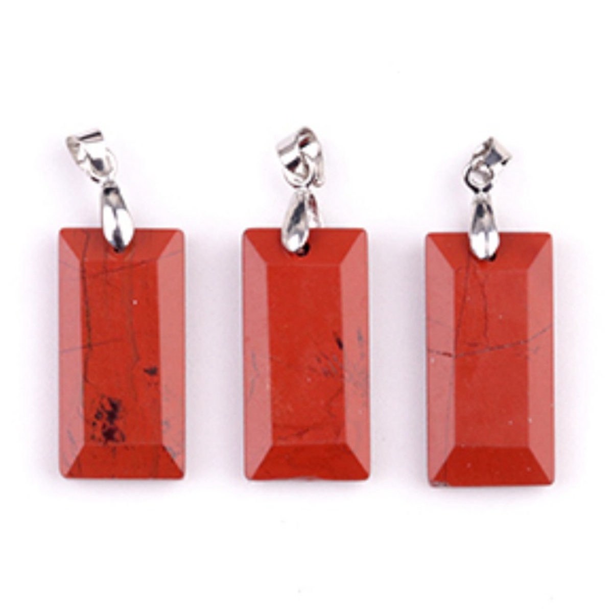 Natural Faceted Rectangle Stone Pendant for Making Jewelry Necklace Earrings