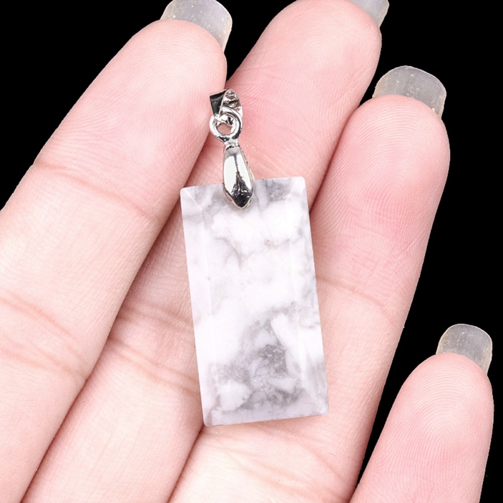 Natural Faceted Rectangle Stone Pendant for Making Jewelry Necklace Earrings
