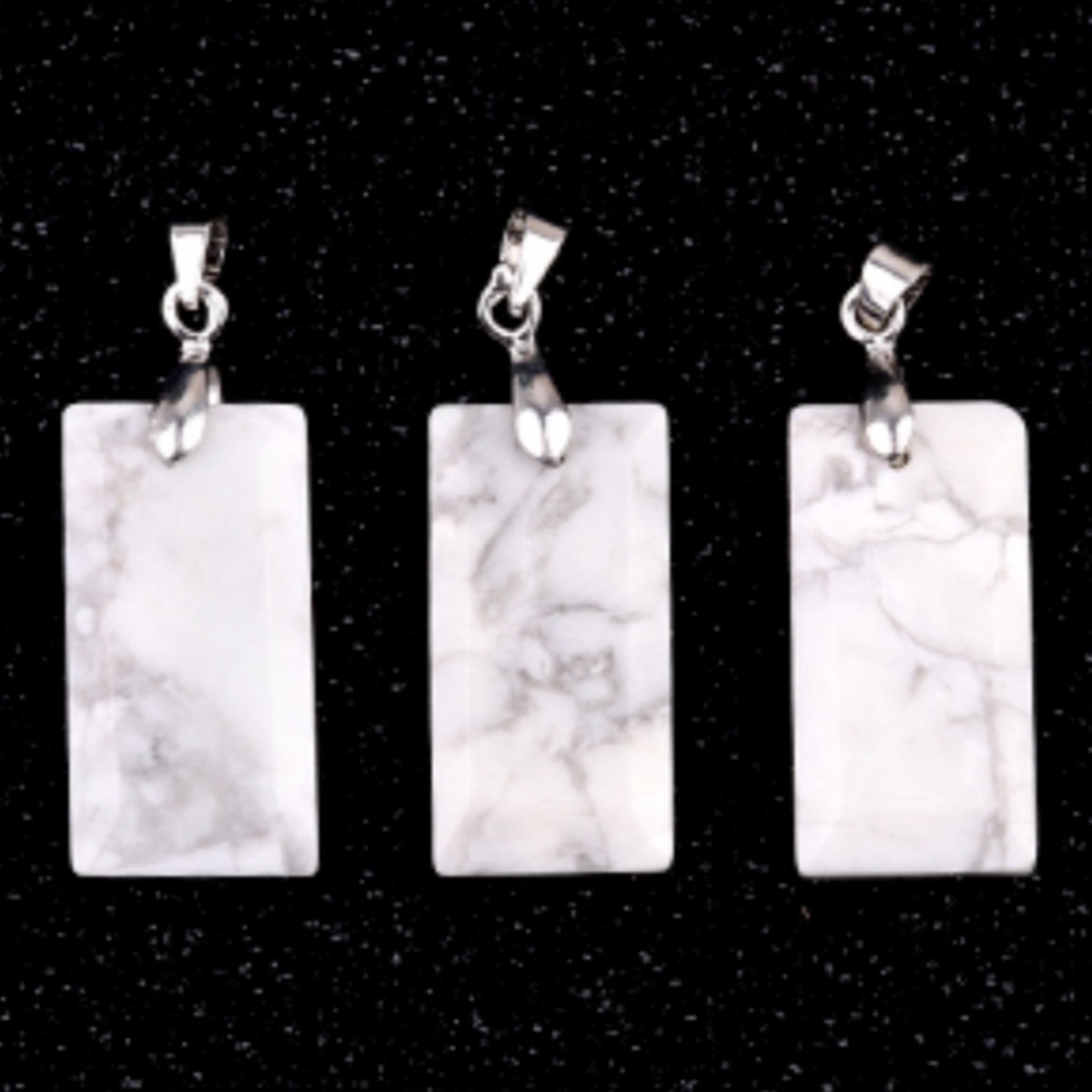 Natural Faceted Rectangle Stone Pendant for Making Jewelry Necklace Earrings
