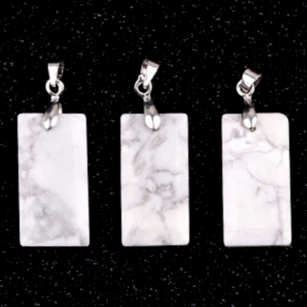 Natural Faceted Rectangle Stone Pendant for Making Jewelry Necklace Earrings