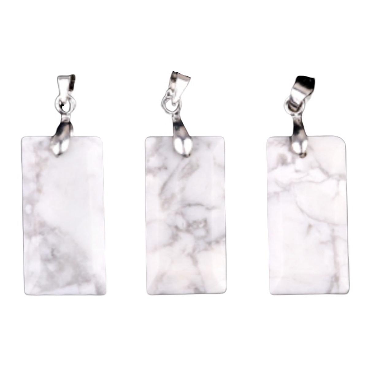 Natural Faceted Rectangle Stone Pendant for Making Jewelry Necklace Earrings