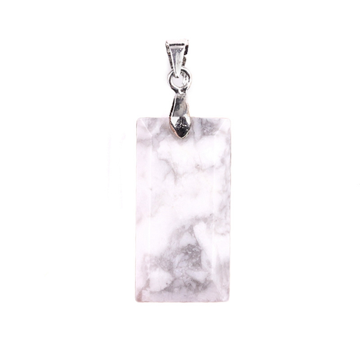 Natural Faceted Rectangle Stone Pendant for Making Jewelry Necklace Earrings