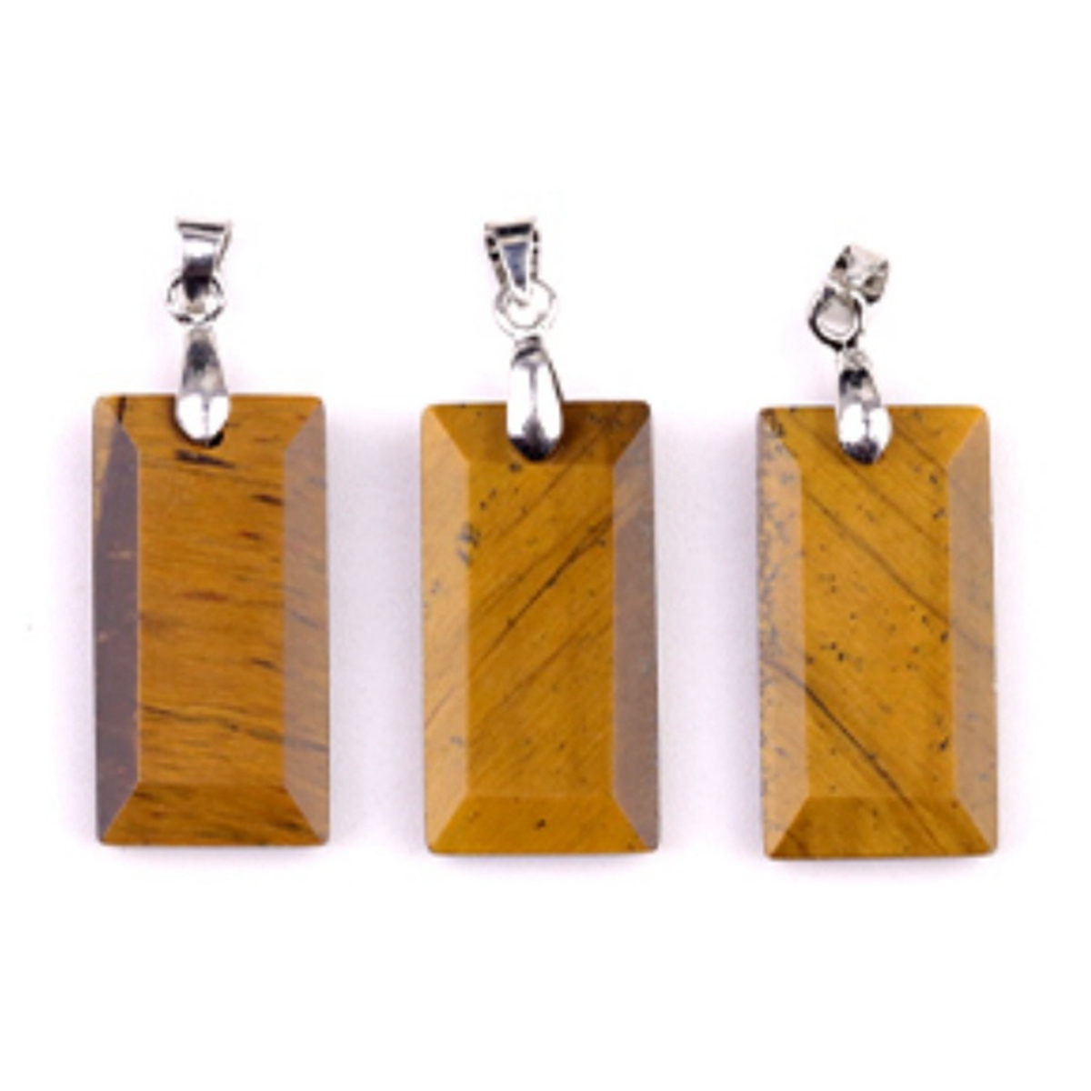 Natural Faceted Rectangle Stone Pendant for Making Jewelry Necklace Earrings