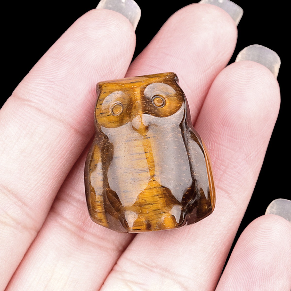 Handmade Craved 1.0Inch Gemstone Owl for Home & Office Decoration