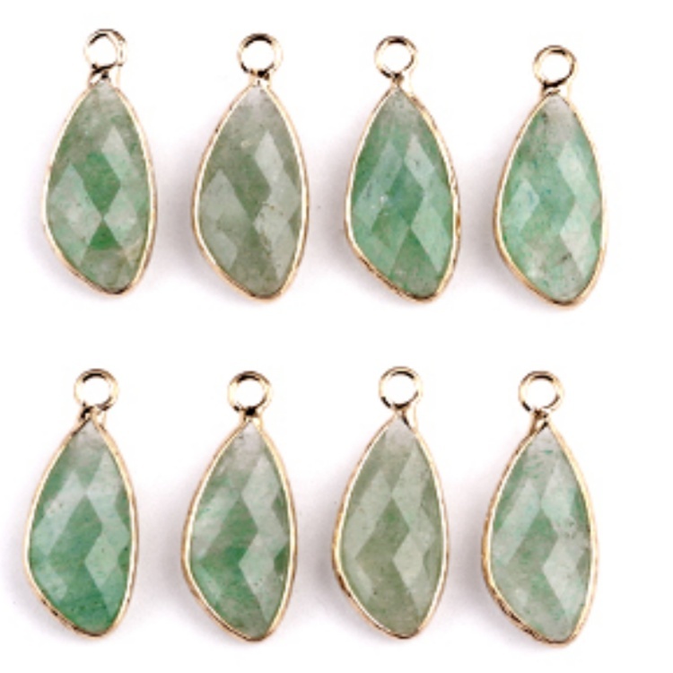 Natural Faceted Teardrop Gold Stone Pendant Charms for Making Jewelry