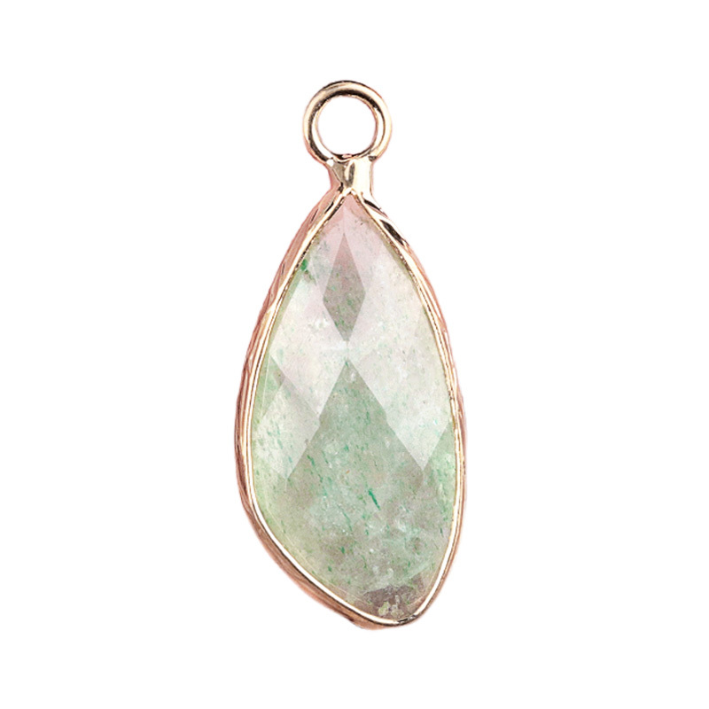 Natural Faceted Teardrop Gold Stone Pendant Charms for Making Jewelry