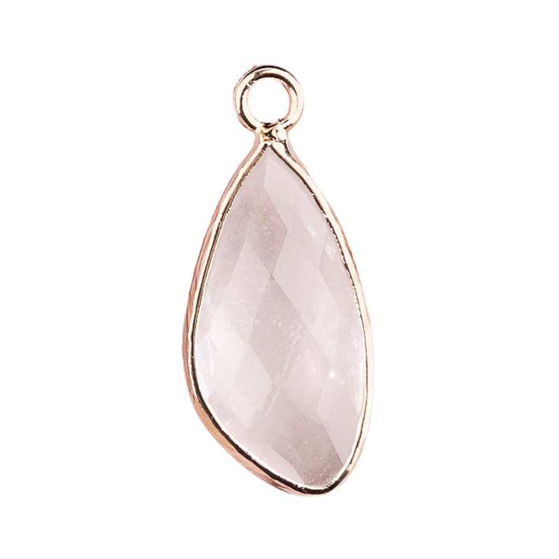 Natural Faceted Teardrop Gold Stone Pendant Charms for Making Jewelry