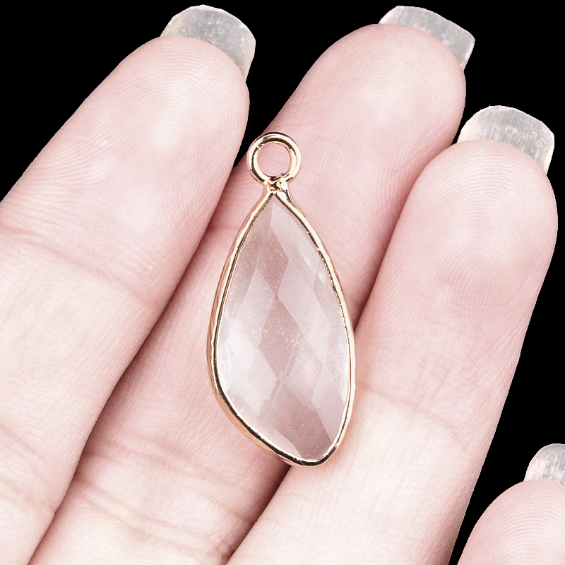 Natural Faceted Teardrop Gold Stone Pendant Charms for Making Jewelry