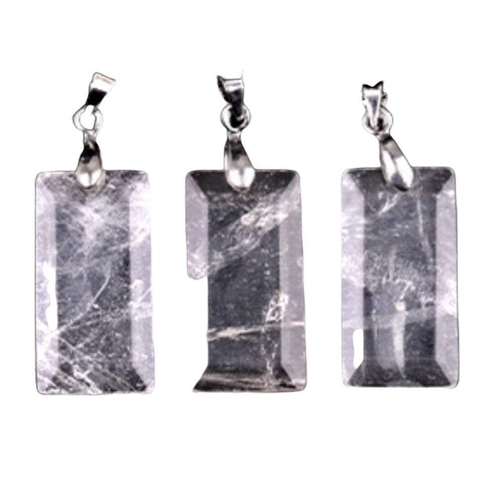 Natural Faceted Rectangle Stone Pendant for Making Jewelry Necklace Earrings