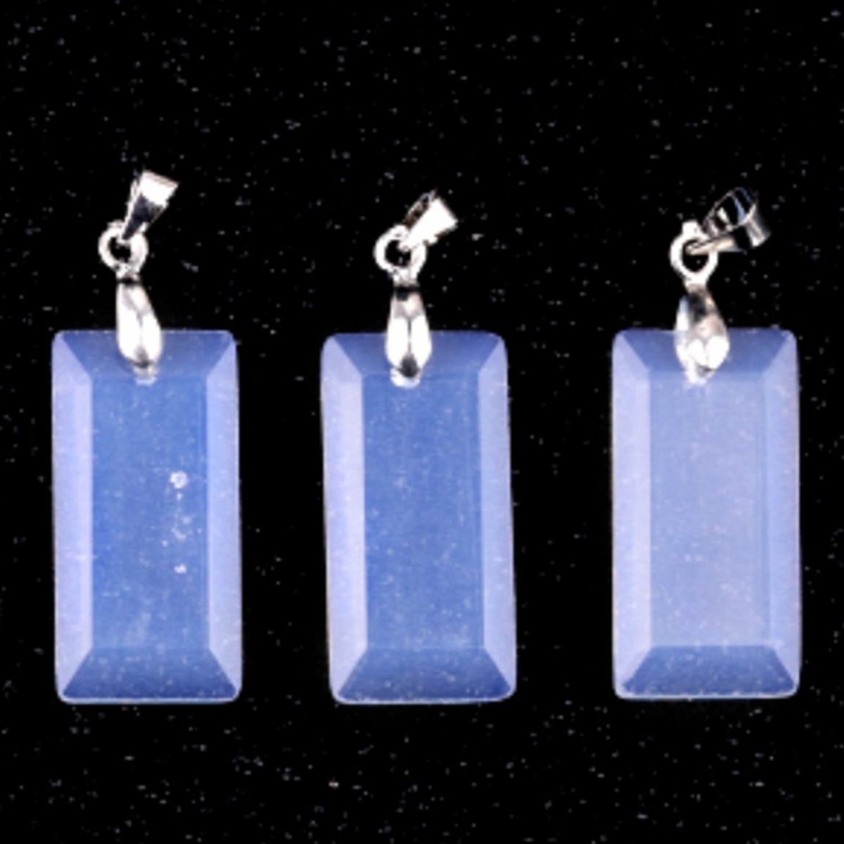 Natural Faceted Rectangle Stone Pendant for Making Jewelry Necklace Earrings