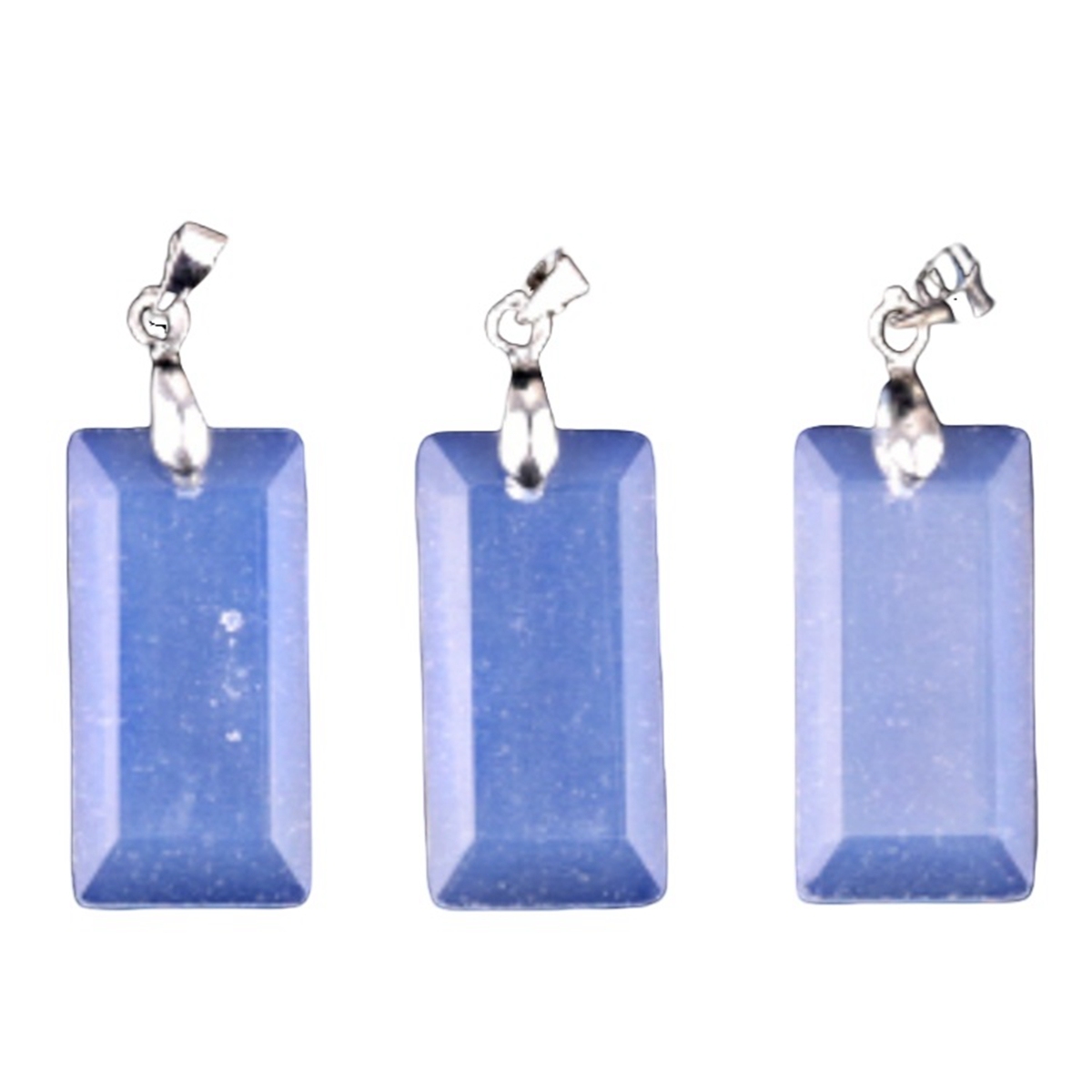 Natural Faceted Rectangle Stone Pendant for Making Jewelry Necklace Earrings