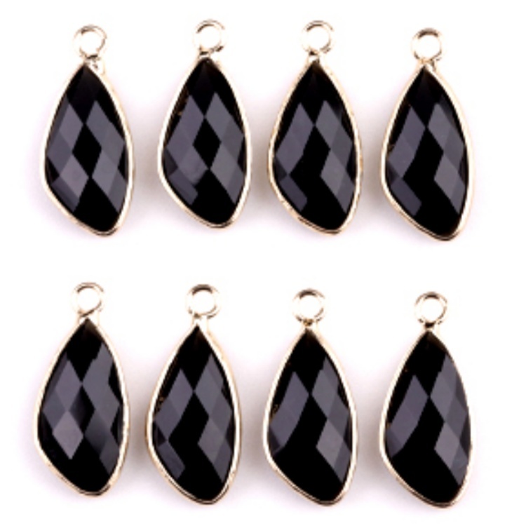 Natural Faceted Teardrop Gold Stone Pendant Charms for Making Jewelry