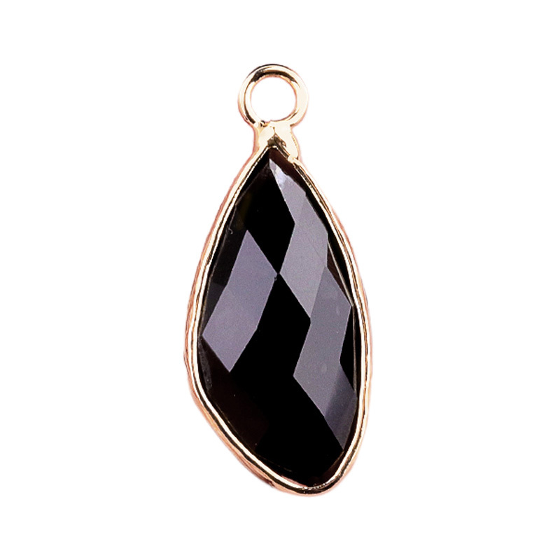 Natural Faceted Teardrop Gold Stone Pendant Charms for Making Jewelry
