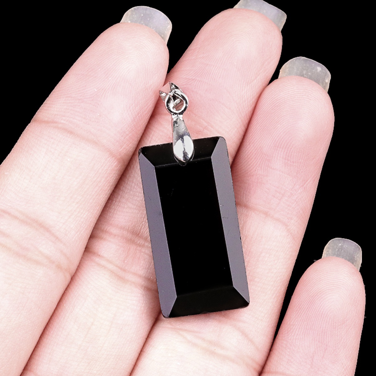 Natural Faceted Rectangle Stone Pendant for Making Jewelry Necklace Earrings